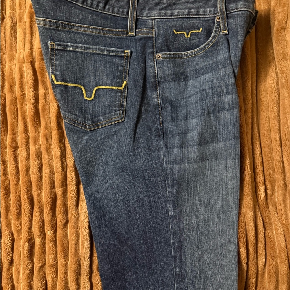 Kimes Ranch Sarah Stylish Blue Jeans with Yellow Stitching